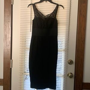 Black lace fitted dress
